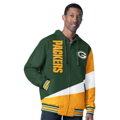 Green Bay Packers G-III Sports by Carl Banks Dual Threat Reversable Full-Zip Hooded Jacket - Green/Charcoal for sale