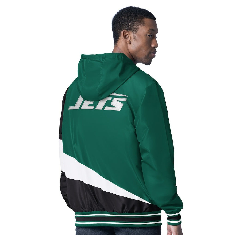 New York Jets G-III Sports by Carl Banks Dual Threat Reversable Full-Zip Hooded Jacket - Green/Charcoal outlet