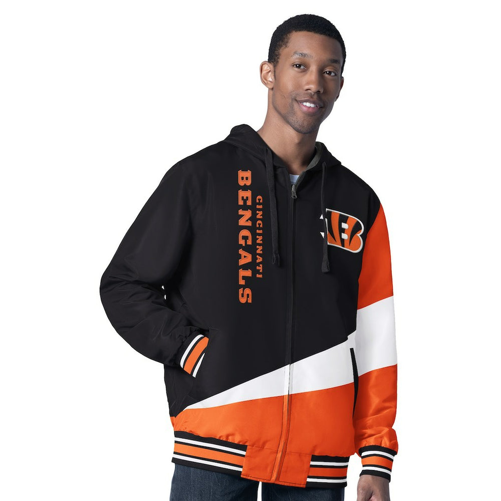 Cincinnati Bengals G-III Sports by Carl Banks Dual Threat Reversable Full-Zip Hooded Jacket - Black/Charcoal discount