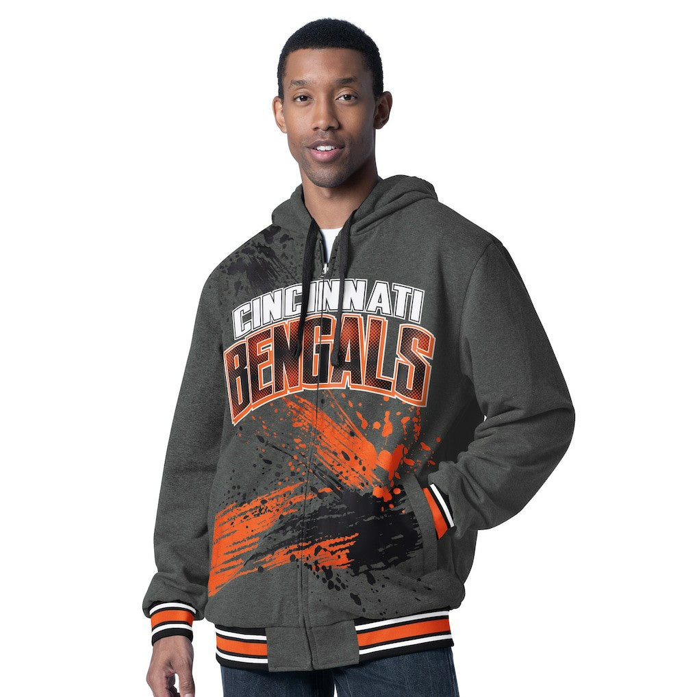 Cincinnati Bengals G-III Sports by Carl Banks Dual Threat Reversable Full-Zip Hooded Jacket - Black/Charcoal discount