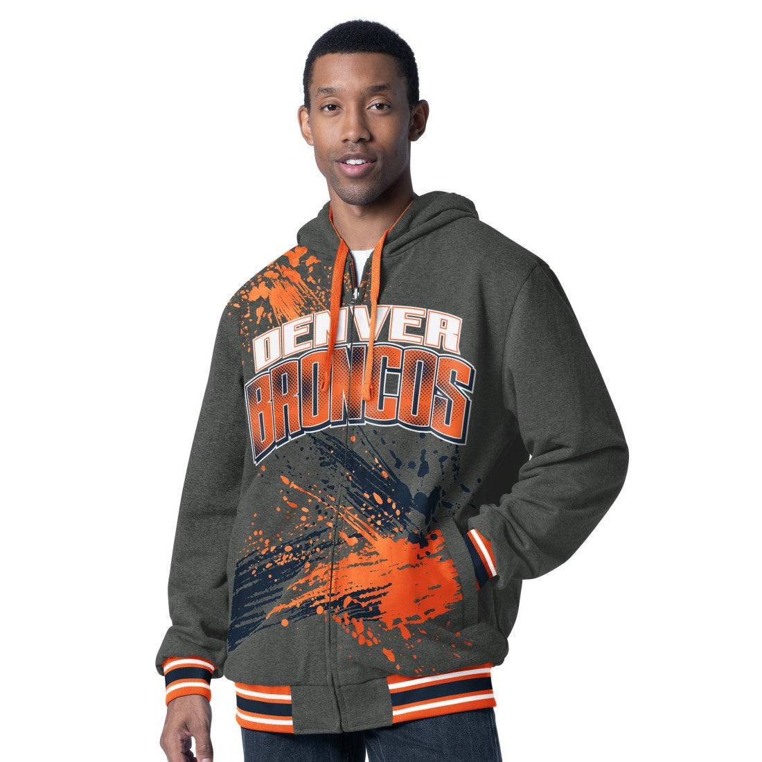 Denver Broncos G-III Sports by Carl Banks Dual Threat Reversable Full-Zip Hooded Jacket - Orange/Charcoal discount