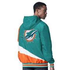 Miami Dolphins G-III Sports by Carl Banks Dual Threat Reversable Full-Zip Hooded Jacket - Aqua/Charcoal on sale