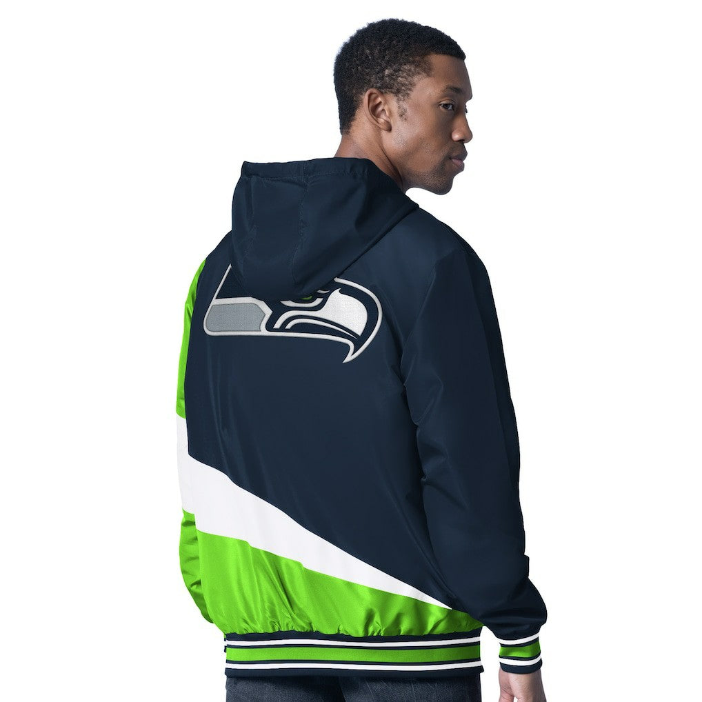Seattle Seahawks G-III Sports by Carl Banks Dual Threat Reversable Full-Zip Hooded Jacket - College Navy/Charcoal on sale
