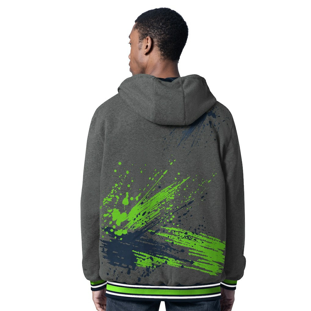 Seattle Seahawks G-III Sports by Carl Banks Dual Threat Reversable Full-Zip Hooded Jacket - College Navy/Charcoal on sale