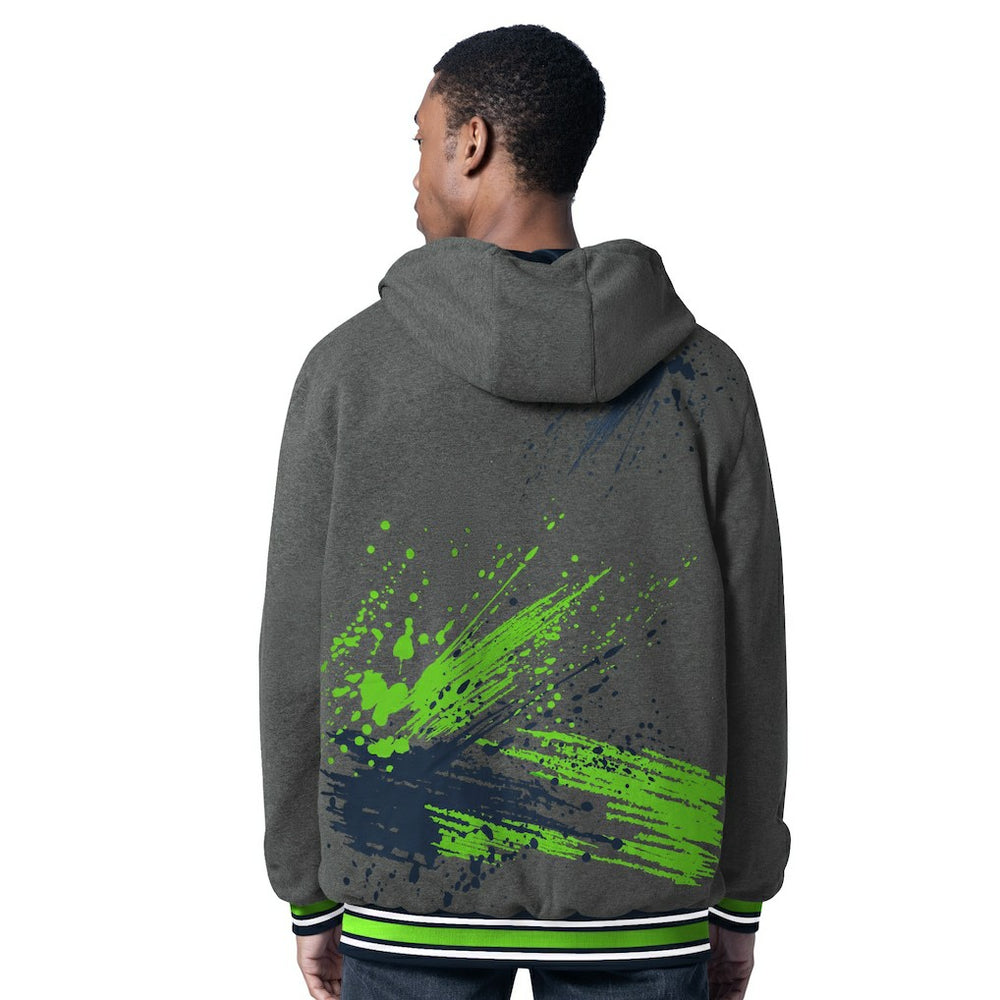 Seattle Seahawks G-III Sports by Carl Banks Dual Threat Reversable Full-Zip Hooded Jacket - College Navy/Charcoal on sale