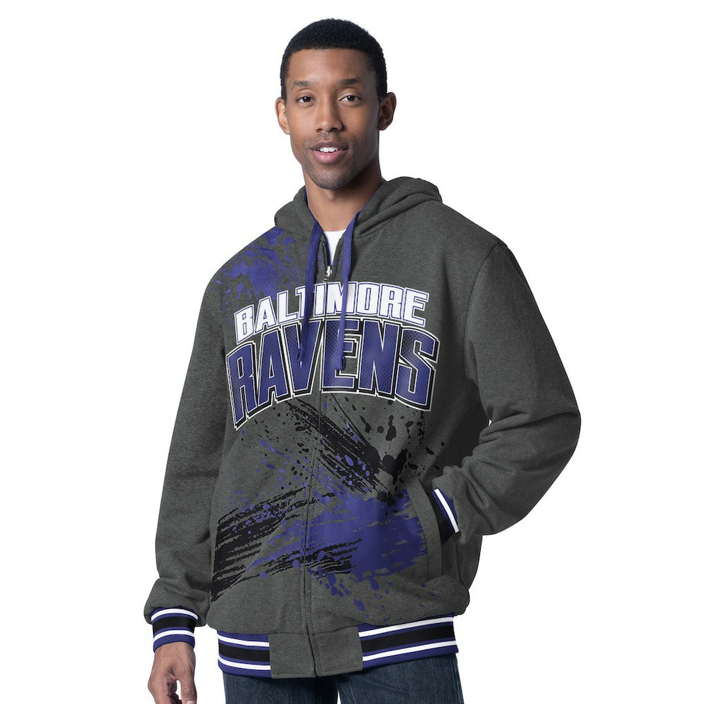 Baltimore Ravens G-III Sports by Carl Banks Dual Threat Reversable Full-Zip Hooded Jacket - Purple/Charcoal outlet