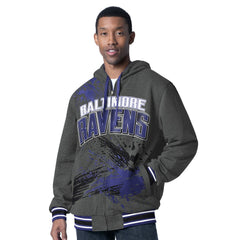 Baltimore Ravens G-III Sports by Carl Banks Dual Threat Reversable Full-Zip Hooded Jacket - Purple/Charcoal outlet