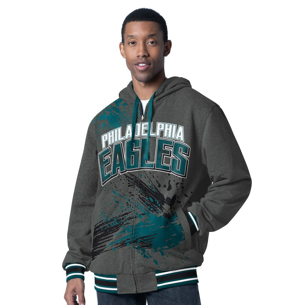 Philadelphia Eagles G-III Sports by Carl Banks Dual Threat Reversable Full-Zip Hooded Jacket - Midnight Green/Charcoal outlet