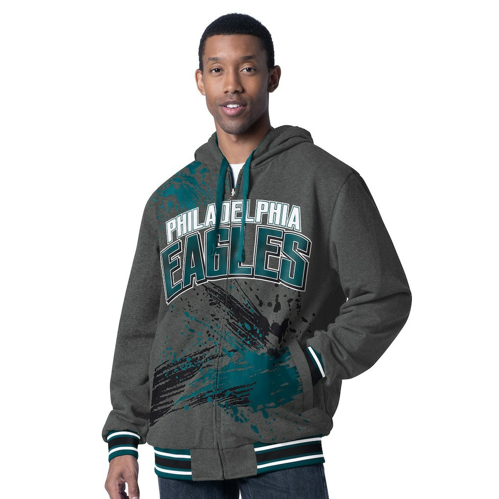 Philadelphia Eagles G-III Sports by Carl Banks Dual Threat Reversable Full-Zip Hooded Jacket - Midnight Green/Charcoal outlet