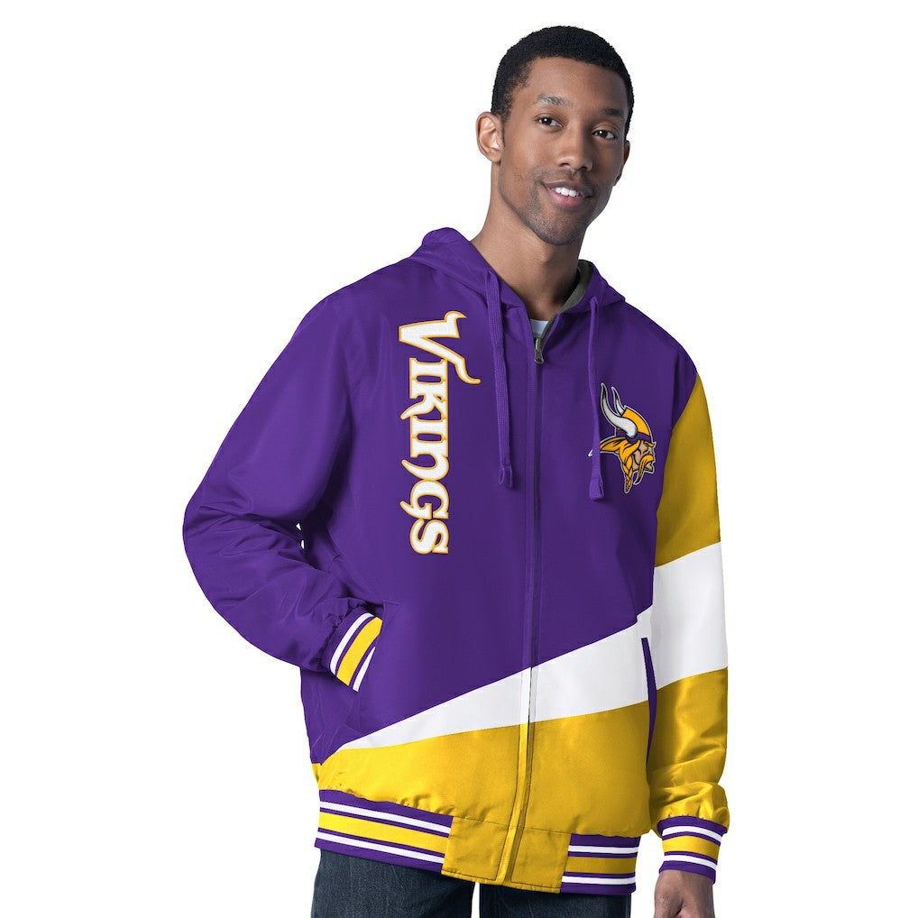 Minnesota Vikings G-III Sports by Carl Banks Dual Threat Reversable Full-Zip Hooded Jacket - Purple/Charcoal cheap