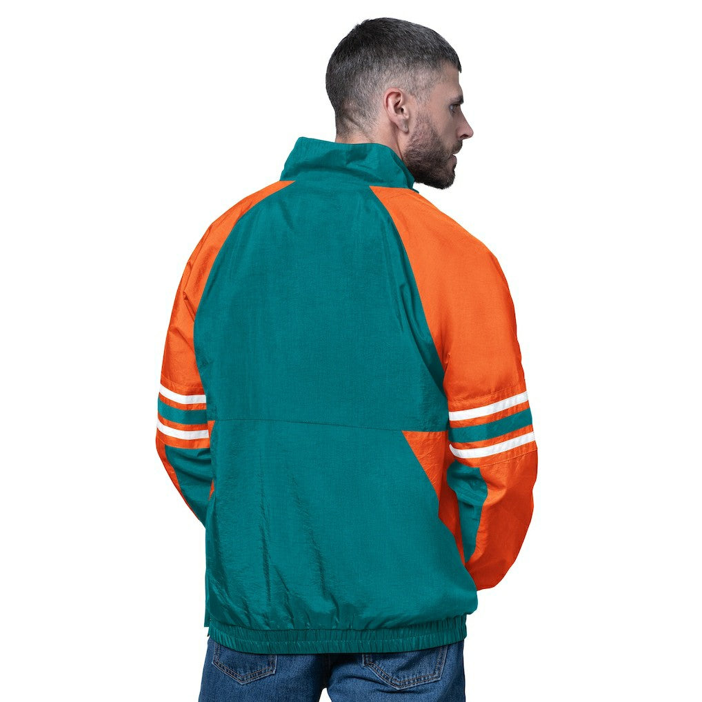 Miami Dolphins Starter Vintage Logo Prospect Half-Zip Pullover - Aqua on sale