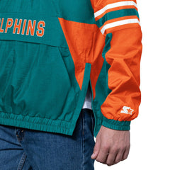 Miami Dolphins Starter Vintage Logo Prospect Half-Zip Pullover - Aqua on sale