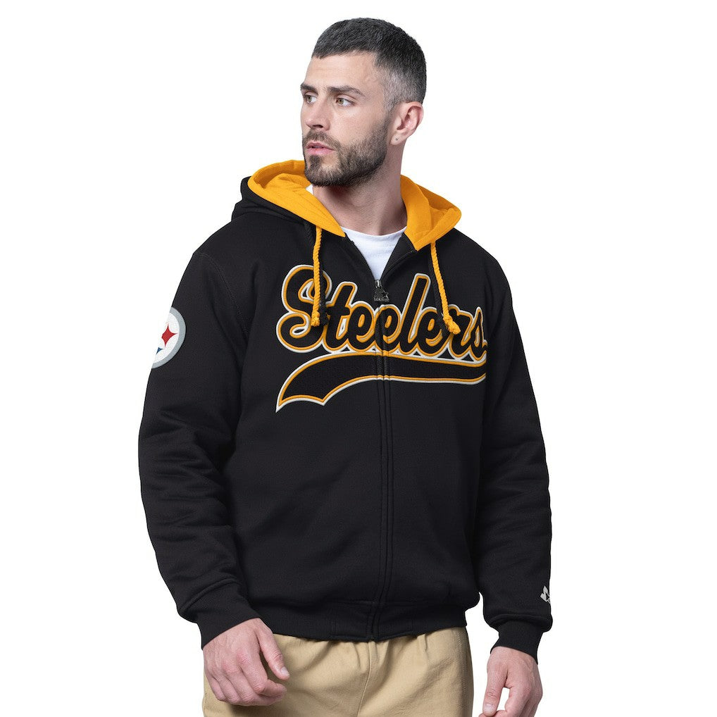 Pittsburgh Steelers Starter Big Shot Full-Zip Double Hoodie - Black for sale