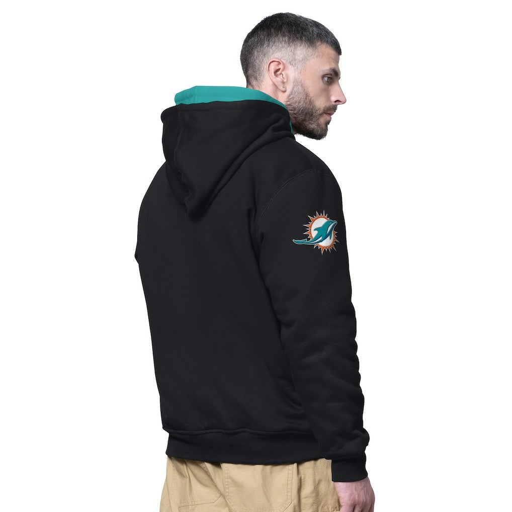 Miami Dolphins Starter Big Shot Full-Zip Double Hoodie - Black sale