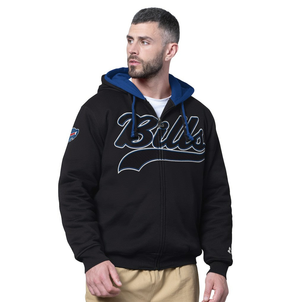 Buffalo Bills Starter Big Shot Full-Zip Double Hoodie - Black discount