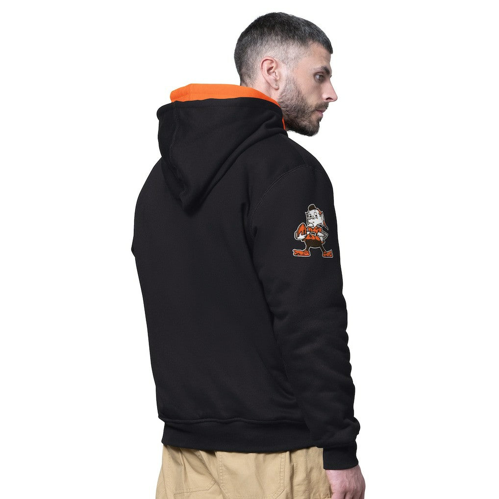Cleveland Browns Starter Big Shot Throwback Full-Zip Double Hooded Jacket - Black outlet