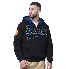 Denver Broncos Starter Big Shot Throwback Full-Zip Double Hoodie - Black on sale