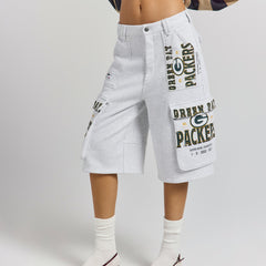 Green Bay Packers Off Season x NFL Women's Fleece Cargo Shorts - Heather Gray online