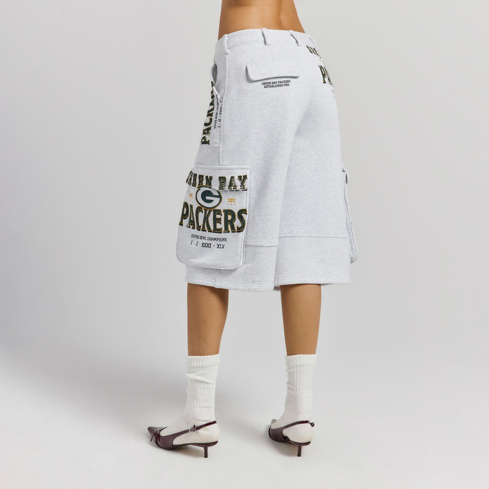 Green Bay Packers Off Season x NFL Women's Fleece Cargo Shorts - Heather Gray online