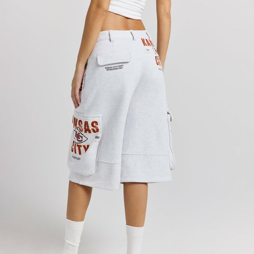 Kansas City Chiefs Off Season x NFL Women's Fleece Cargo Shorts - Heather Gray for sale