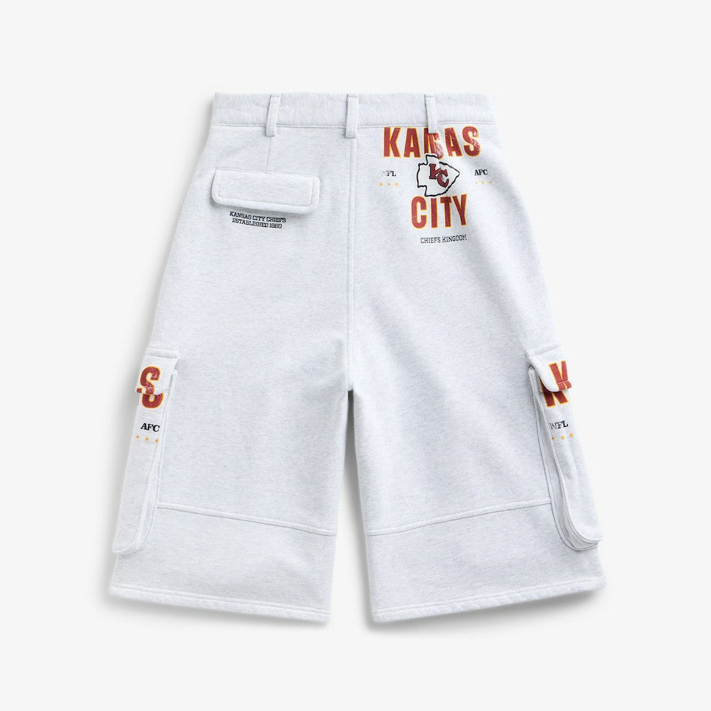 Kansas City Chiefs Off Season x NFL Women's Fleece Cargo Shorts - Heather Gray for sale