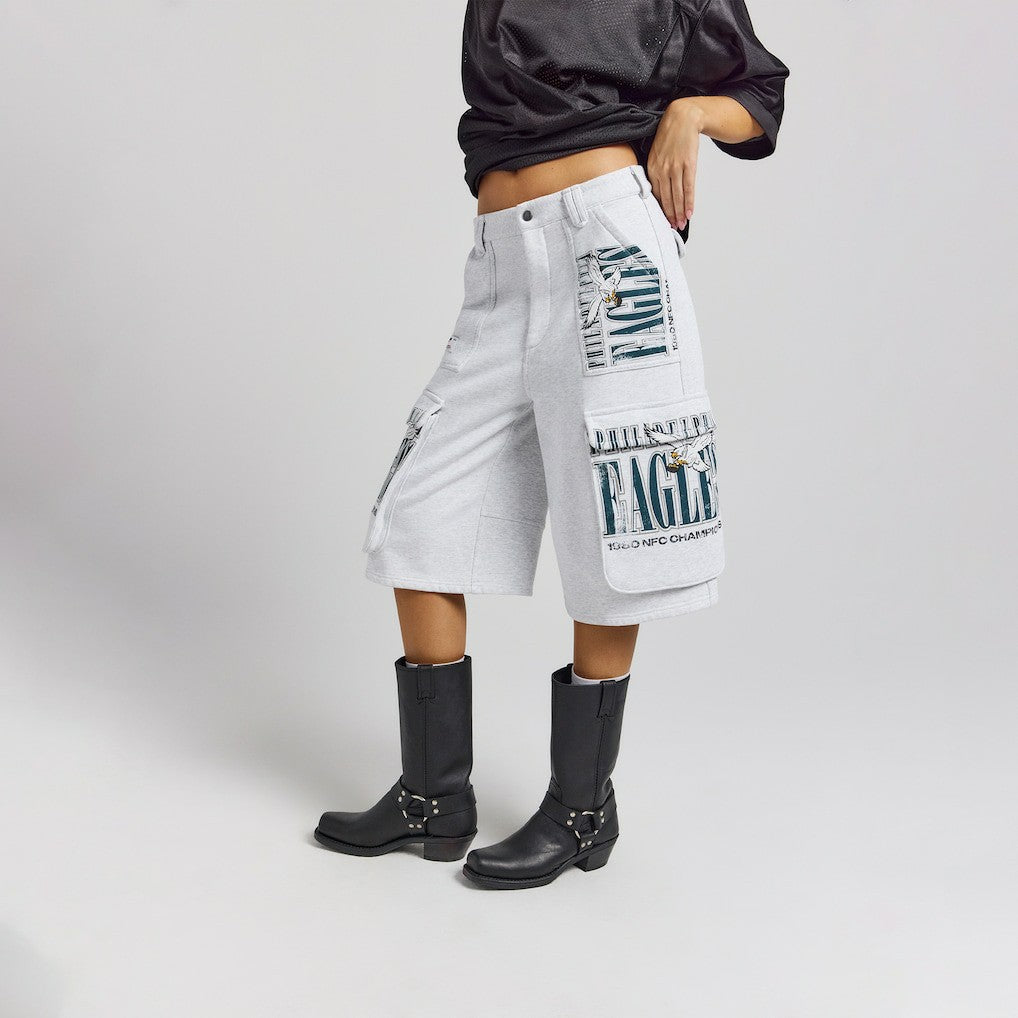 Philadelphia Eagles Off Season x NFL Women's Fleece Cargo Shorts - Heather Gray cheap