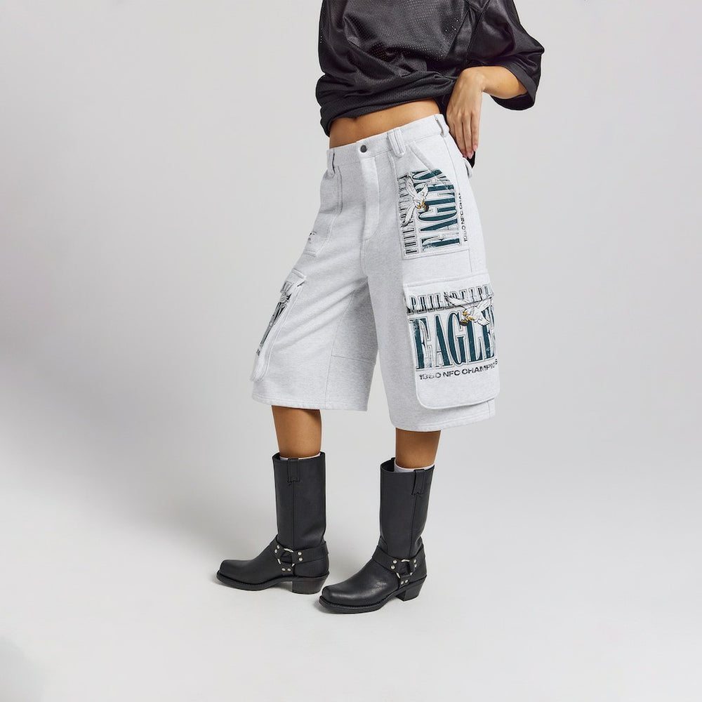 Philadelphia Eagles Off Season x NFL Women's Fleece Cargo Shorts - Heather Gray cheap