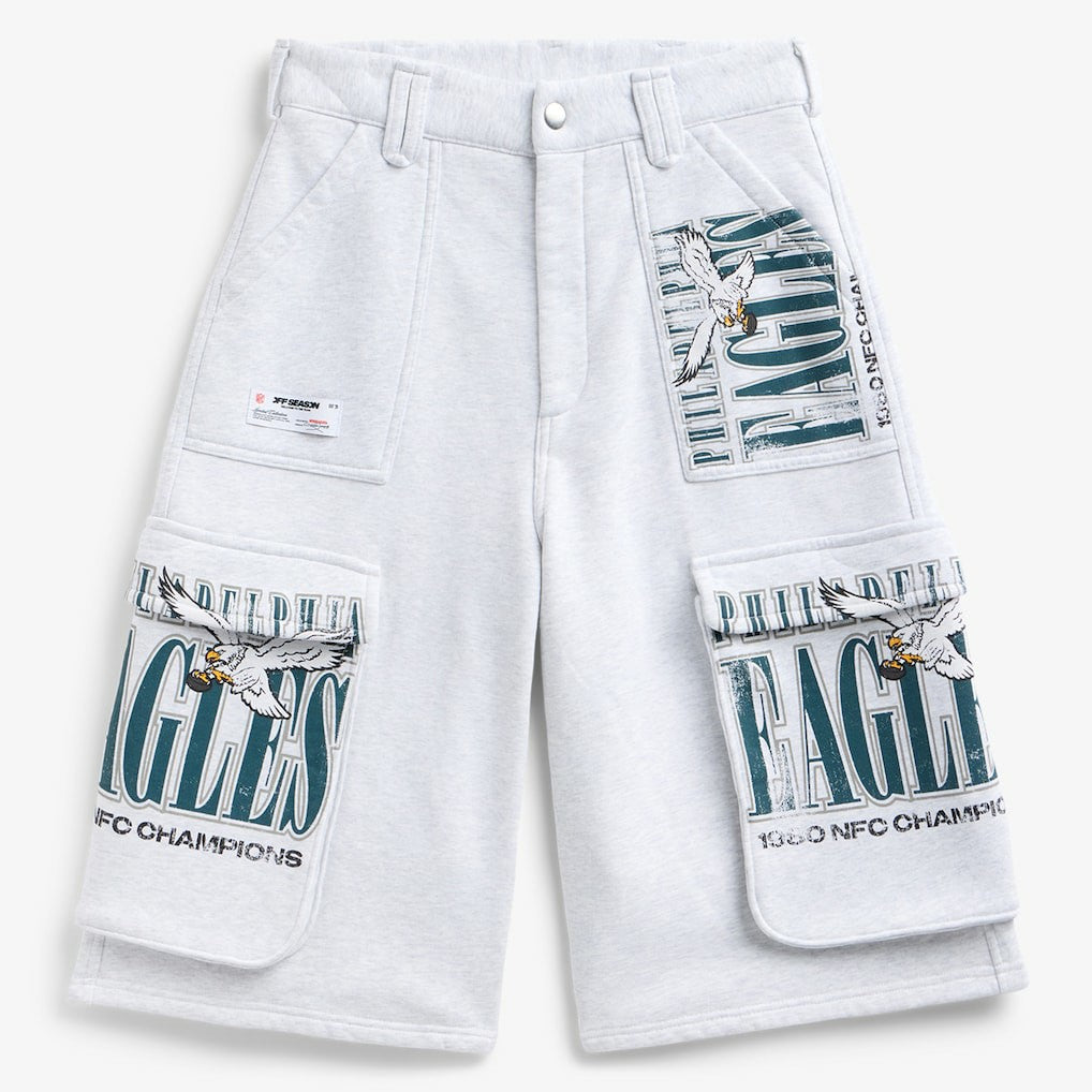 Philadelphia Eagles Off Season x NFL Women's Fleece Cargo Shorts - Heather Gray cheap