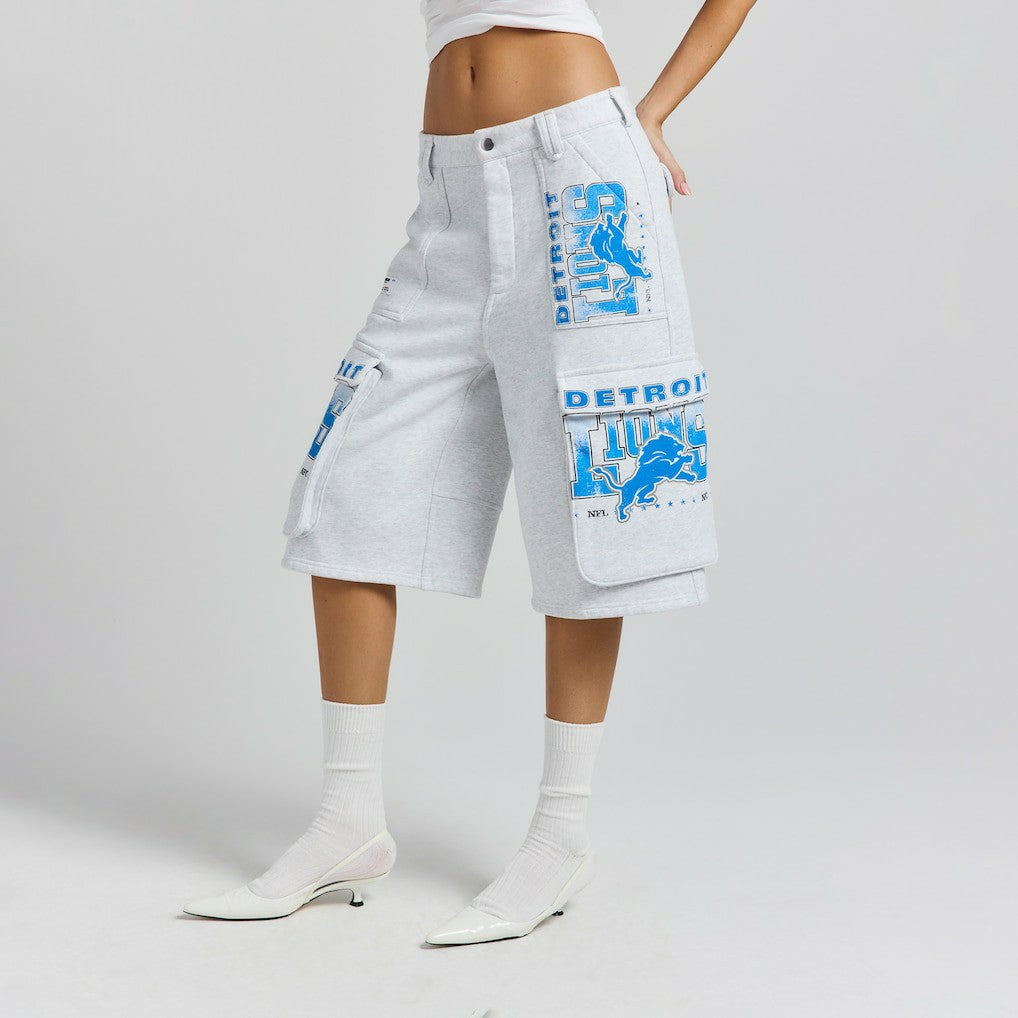 Detroit Lions Off Season x NFL Women's Fleece Cargo Shorts - Heather Gray for sale