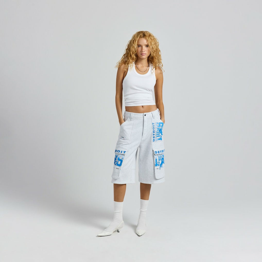 Detroit Lions Off Season x NFL Women's Fleece Cargo Shorts - Heather Gray for sale
