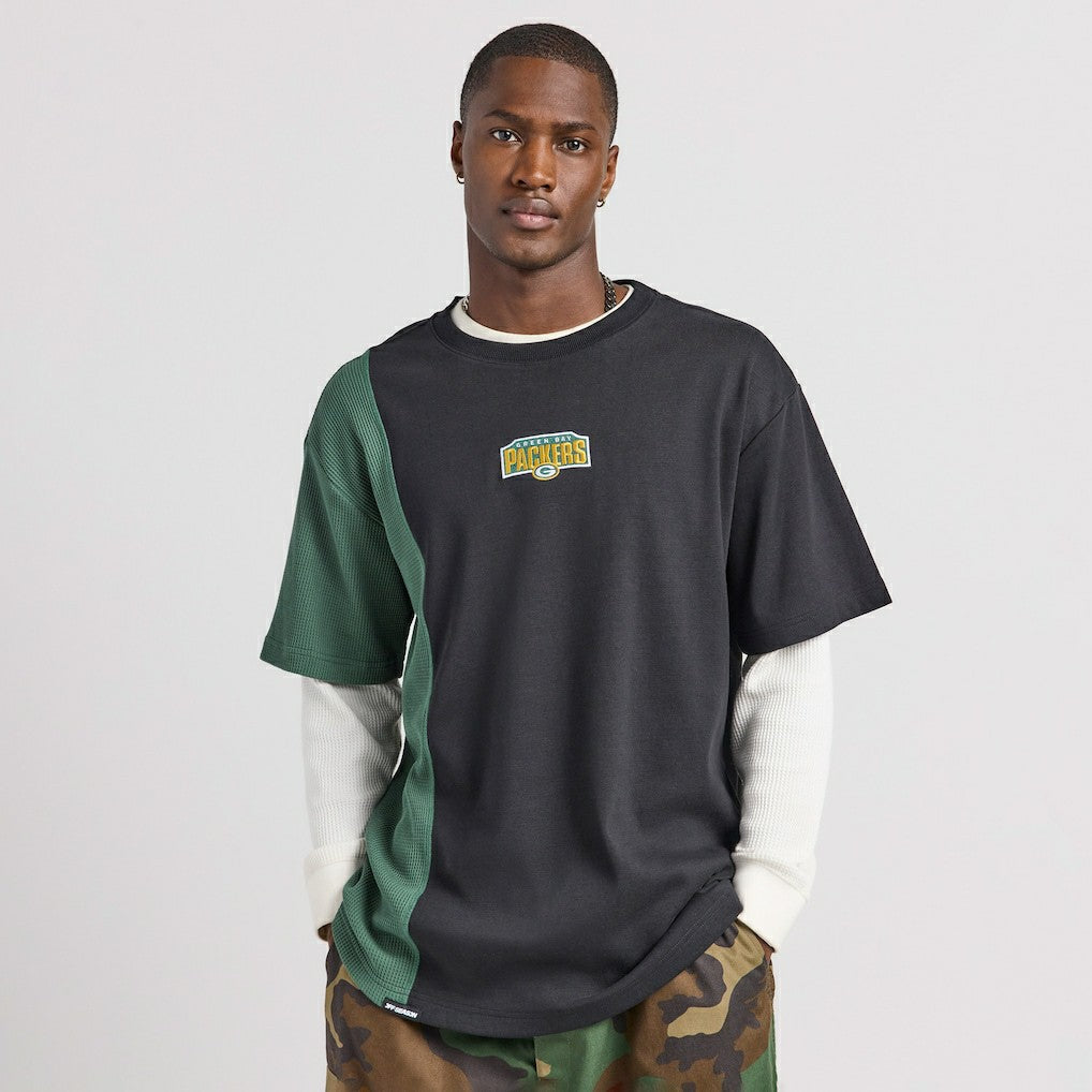 Green Bay Packers Off Season x NFL Unisex Spliced T-Shirt - Black cheap
