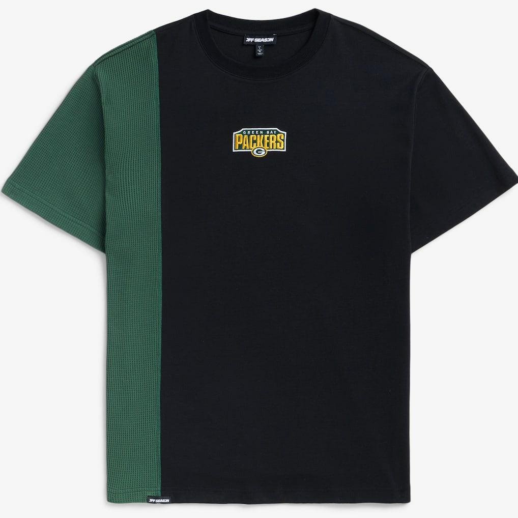 Green Bay Packers Off Season x NFL Unisex Spliced T-Shirt - Black cheap