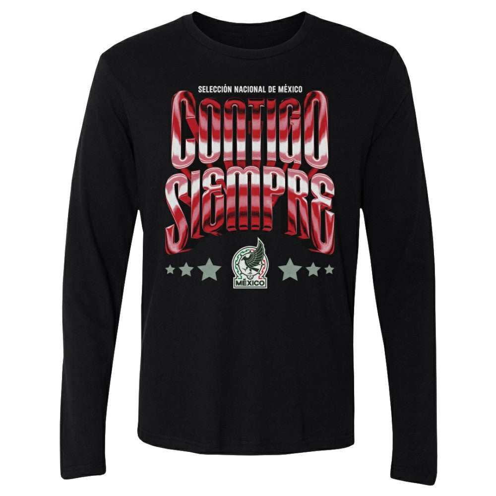 Mexico National Team 500 Level Contigo Siempre Vintage Long Sleeve T-Shirt - Black discount