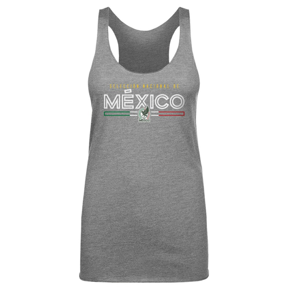 Mexico National Team 500 Level Women's Inline Tri-Blend Racerback Tank Top - Gray for sale