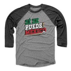 Mexico National Team 500 Level Si Se Puede Raglan 3/4-Sleeve Baseball T-Shirt - Black/Heather Gray discount
