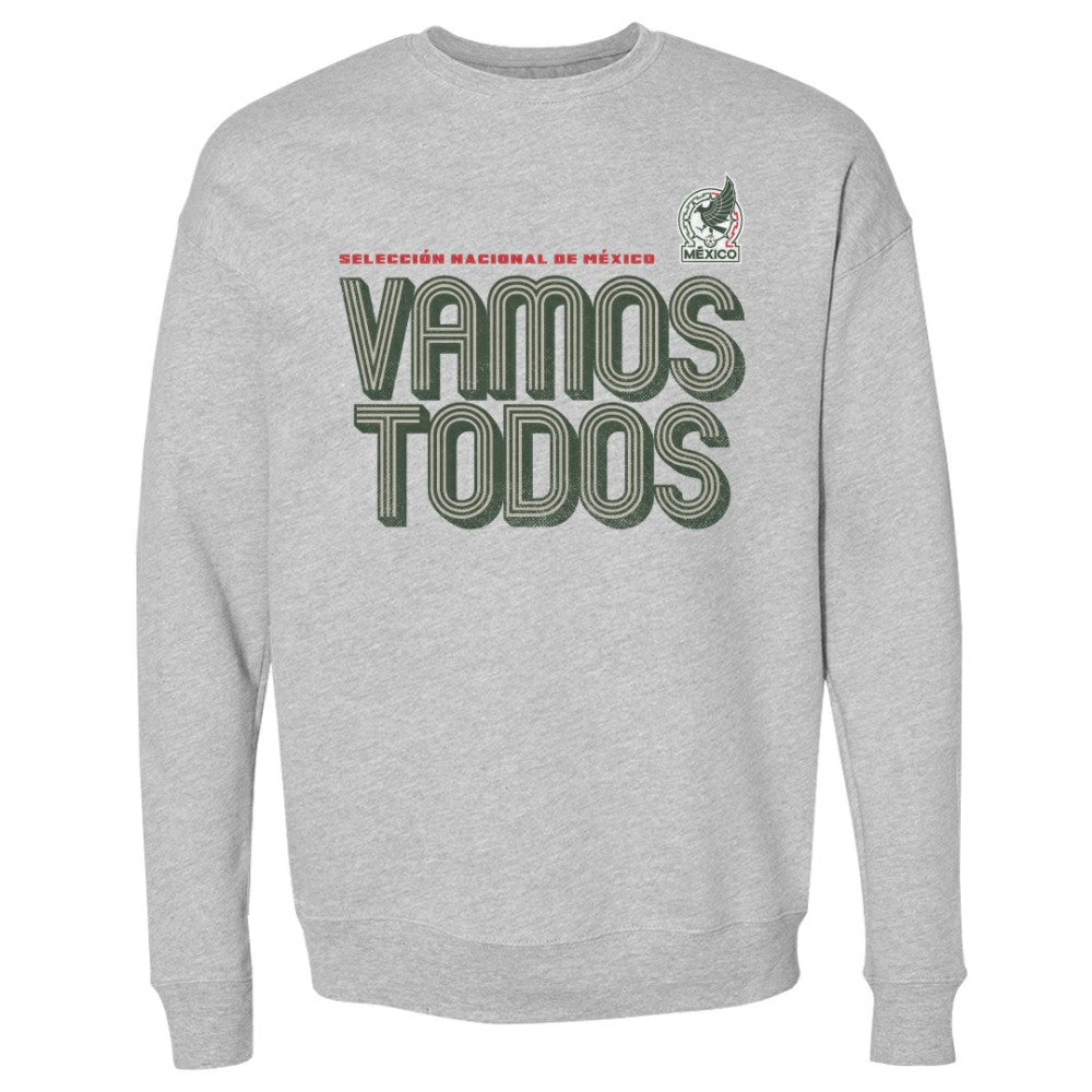 Mexico National Team 500 Level Vamos Todos Inline Bold Crewneck Sweatshirt - Heather Gray on sale