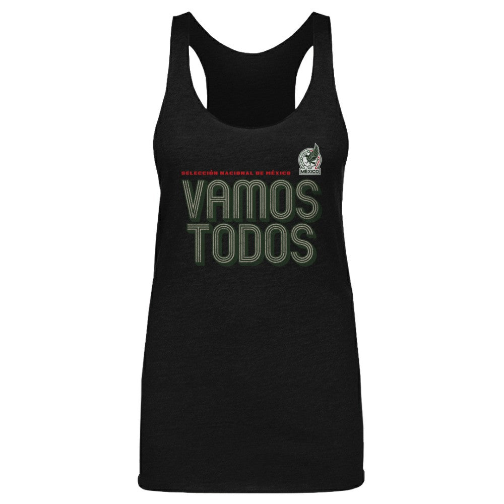 Mexico National Team 500 Level Women's Vamos Todos Inline Bold Tri-Blend Tank Top - Black for sale