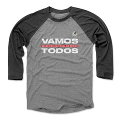 Mexico National Team 500 Level Vamos Todos 3/4-Sleeve Tri-Blend Baseball T-Shirt - Black/Heather Gray online