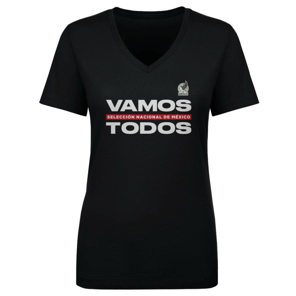 Mexico National Team 500 Level Women's Vamos Todos V-Neck T-Shirt - Black shop