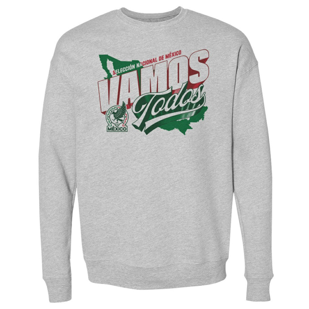 Mexico National Team 500 Level Vamos Todos Country Crewneck Sweatshirt - Heather Gray cheap
