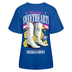 Dallas Cowboys Cheerleaders Women's Sweetheart Boots T-Shirt - Royal outlet