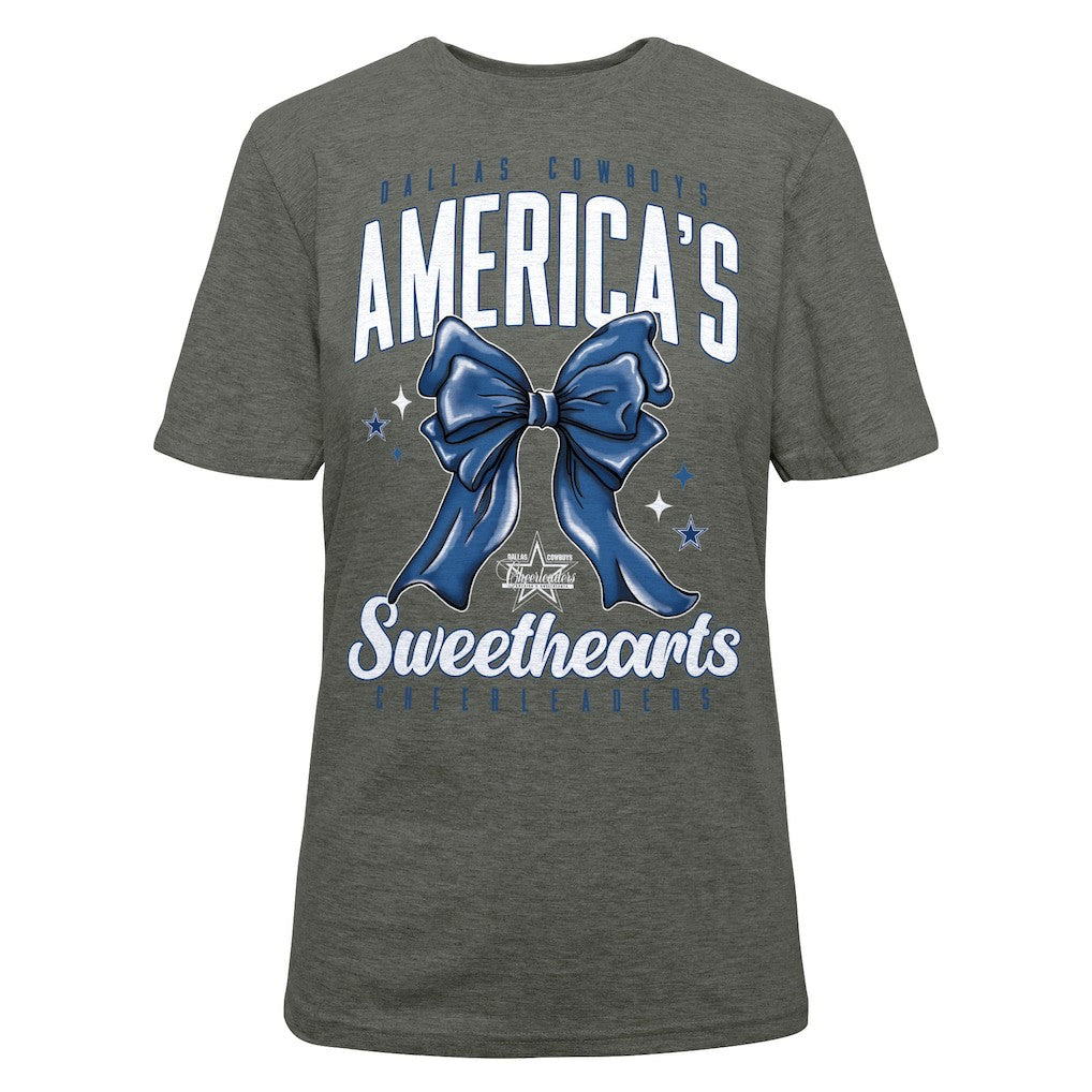 Dallas Cowboys Cheerleaders Women's Sweetheart Bow T-Shirt - Gray discount