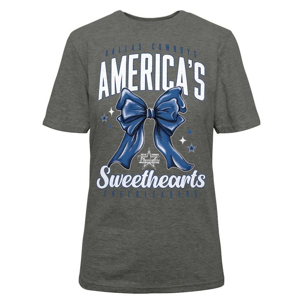 Dallas Cowboys Cheerleaders Women's Sweetheart Bow T-Shirt - Gray discount