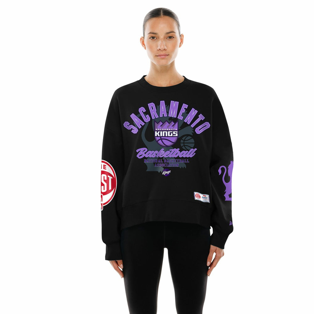 Sacramento Kings Women's 2025/26 City Edition Sweatshirt - Black | New Era on sale