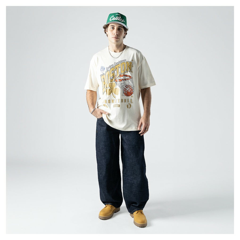 Boston Celtics Oversized City Edition Remix Vintage T-Shirt - Cream | New Era outlet