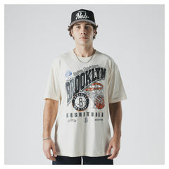 Brooklyn Nets Oversized City Edition Remix Vintage T-Shirt - Cream | New Era cheap