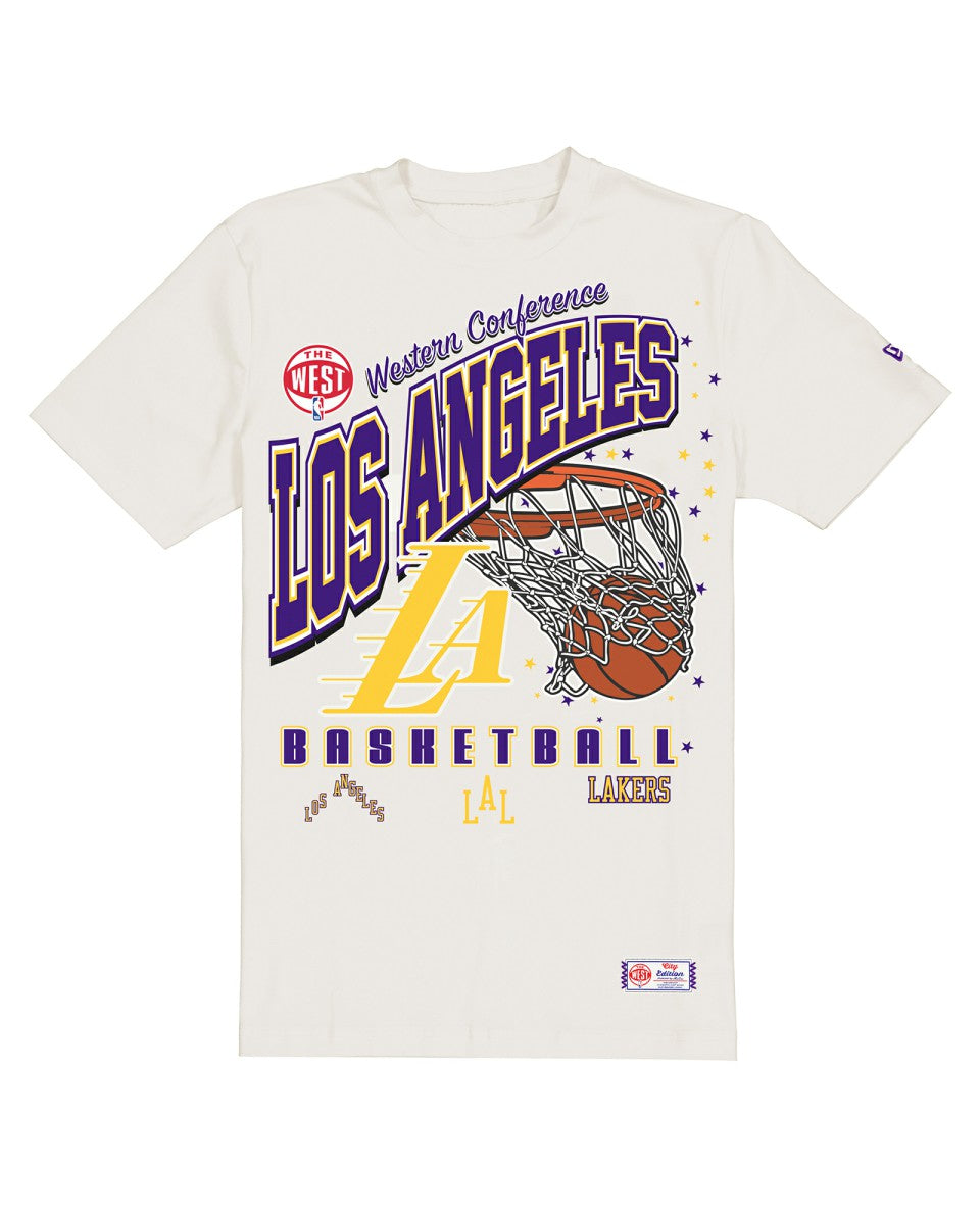 Los Angeles Lakers Oversized City Edition Remix Vintage T-Shirt - Cream | New Era cheap