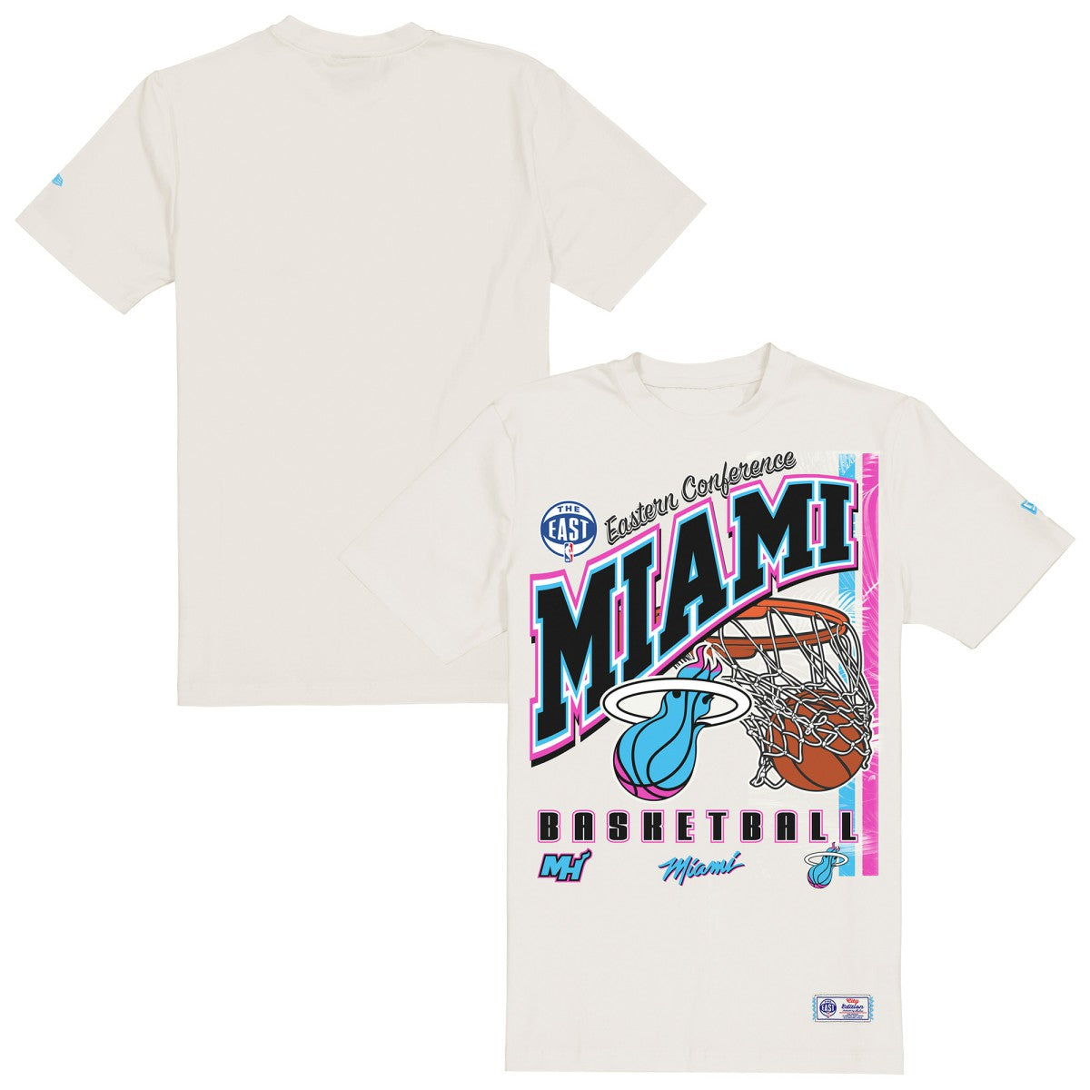 Miami Heat Oversized City Edition Remix Vintage T-Shirt - Cream | New Era on sale