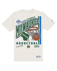 Milwaukee Bucks Oversized City Edition Remix Vintage T-Shirt - Cream | New Era on sale