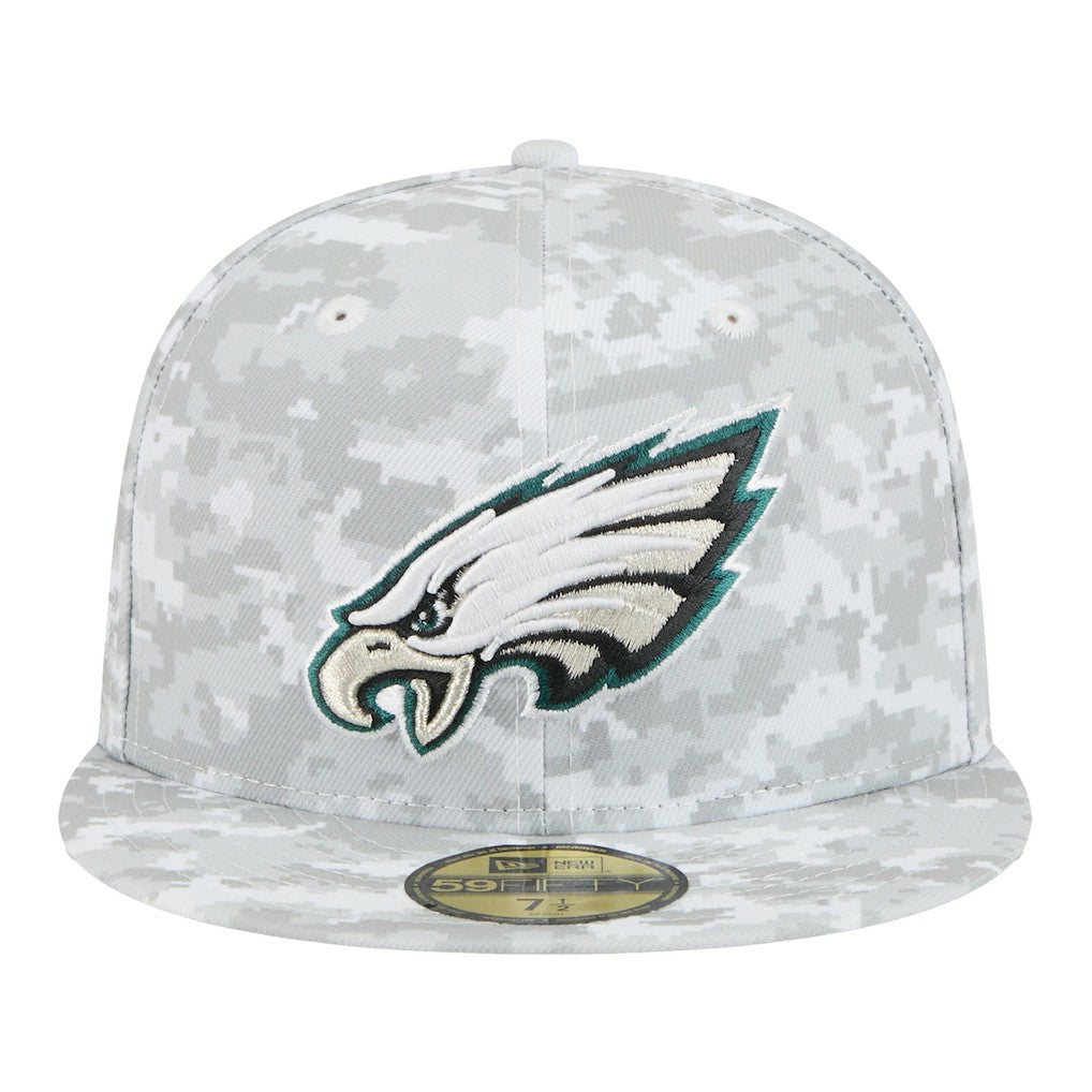 Philadelphia Eagles New Era 2025 Salute to Service Fan Pack 59FIFTY Fitted Hat - White for sale